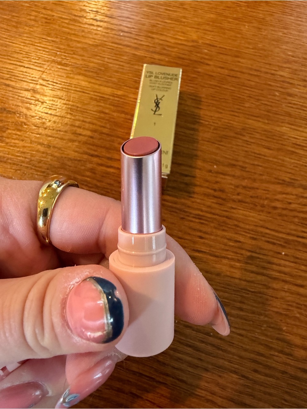Yves Saint Laurent Lip Blusher with Rose Gold Cap and Pale Pink Tube - Picture 4 of 5